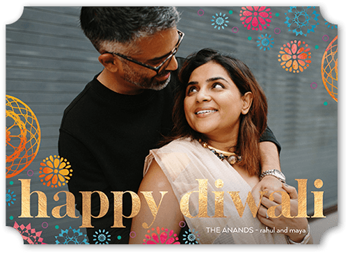 Lacey Circles 5x7 Pink  Diwali Card