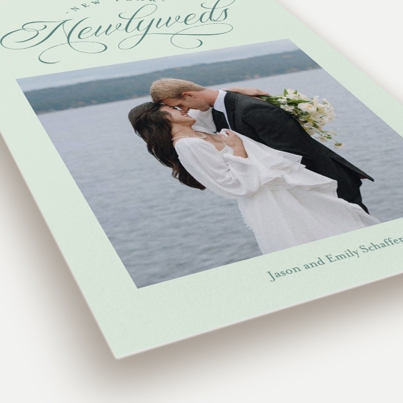 Flourished Newlyweds New Year's Card