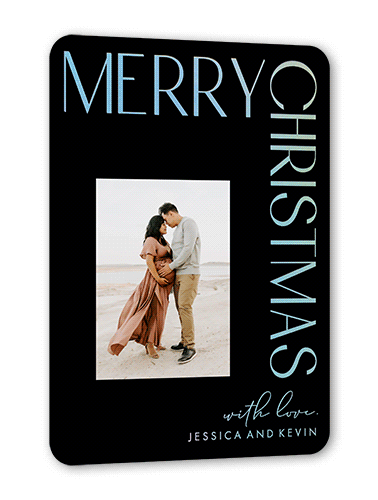 Merry Modern 5x7 Black  Holiday Card