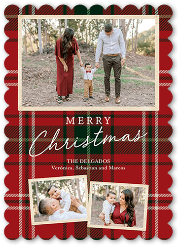 Tartan Wrapped 5x7 Red  Holiday Card