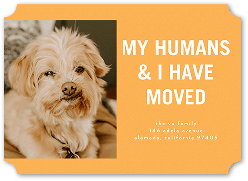 My Humans 5x7 Orange  Moving Announcement
