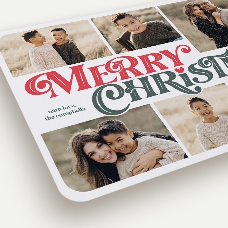 Retro Type Grid Holiday Card
