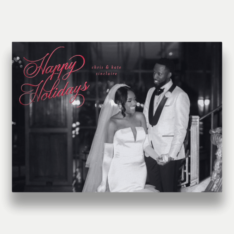 Sweeping Script Holiday Card