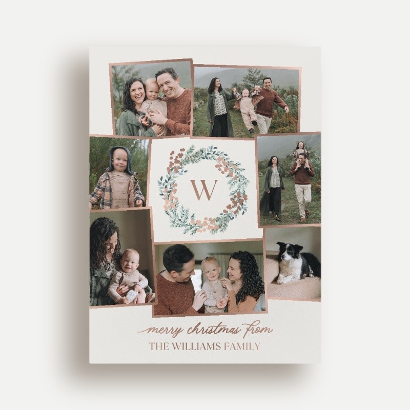 Wreath Monogram Holiday Card