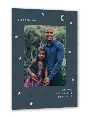 Simple Moon 5x7 Gray  Eid Card