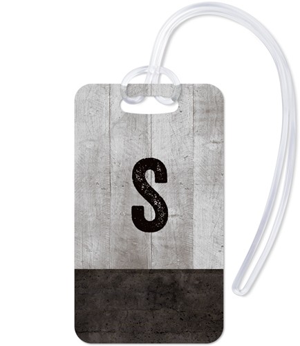 Rustic Cool Initials 2x4 Gray  Luggage Tag