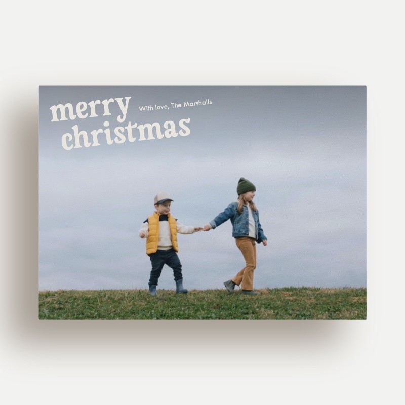 Tilted Greeting Holiday Card Tilted Greeting 5x7 Beige Holiday Card