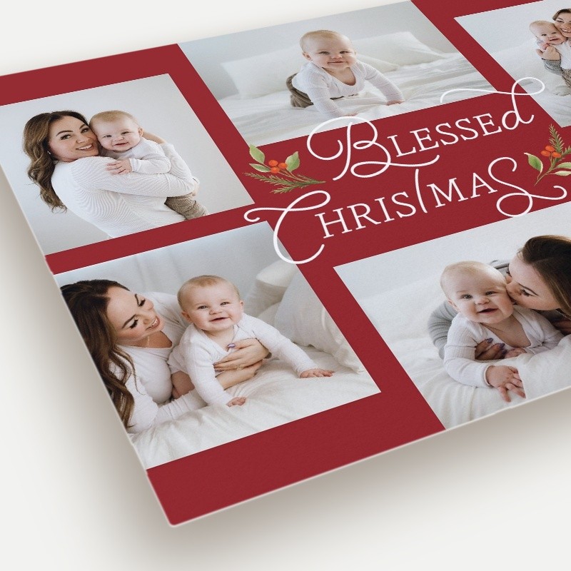 Berry Script Collage Holiday Card