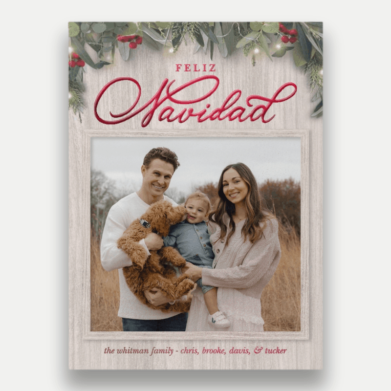 Farmhouse Greenery Holiday Card