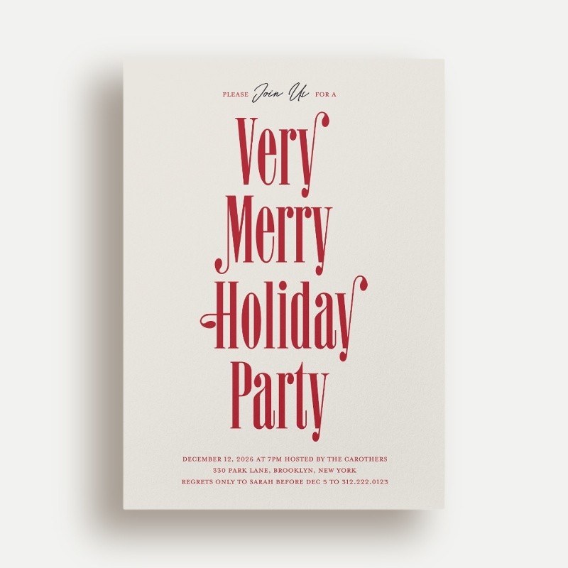 Retro Merry Holiday Invitation