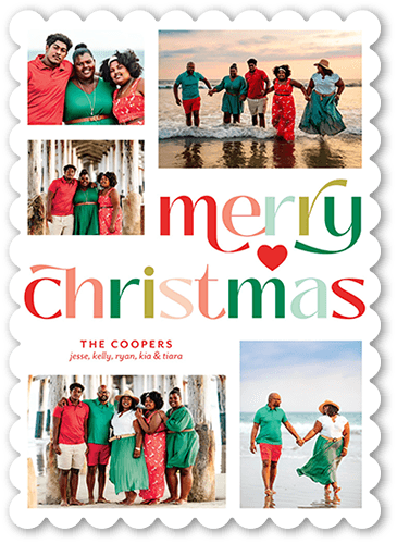 Lighthearted Lettering 5x7 White  Holiday Card