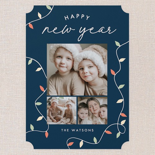 All The Lights 5x7 Blue  Holiday Card