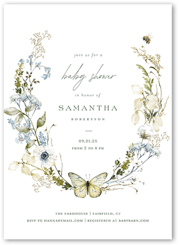White Baby Shower Invitation
