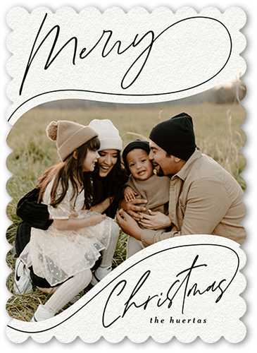 Blessings Script 5x7 Green  Holiday Card