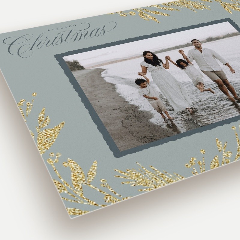 Shimmering Botanical Holiday Card