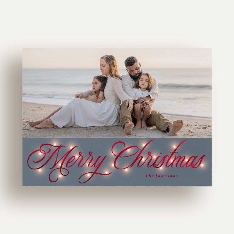 Glowing Flourish Holiday Card Glowing Flourish 6x8 Gray Holiday Card