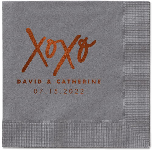 Brown and Pewter Floral Napkins