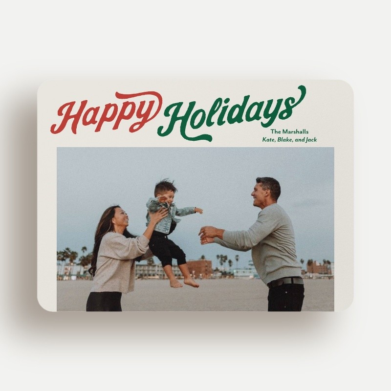Retro Script Collage Holiday Card
