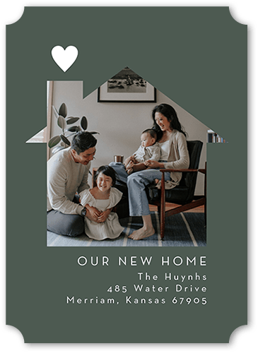 Homey Heart 5x7 Beige  Moving Announcement