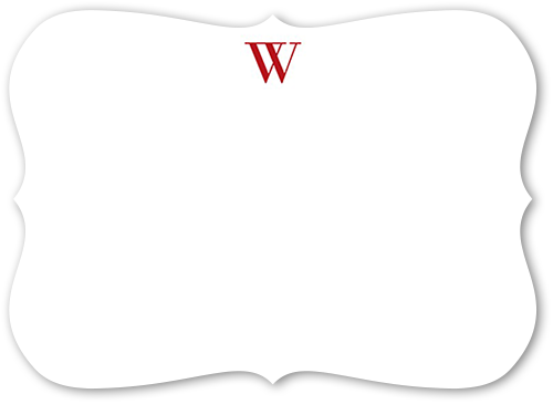 Personalized Note Cards: Timeless Initial 5x7 Flat Red Pearl Shimmer Cardstock Bracket Shutterfly