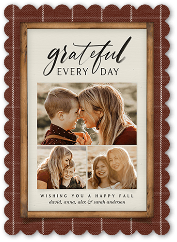 Grateful Everyday 5x7 Brown  Thanksgiving Card
