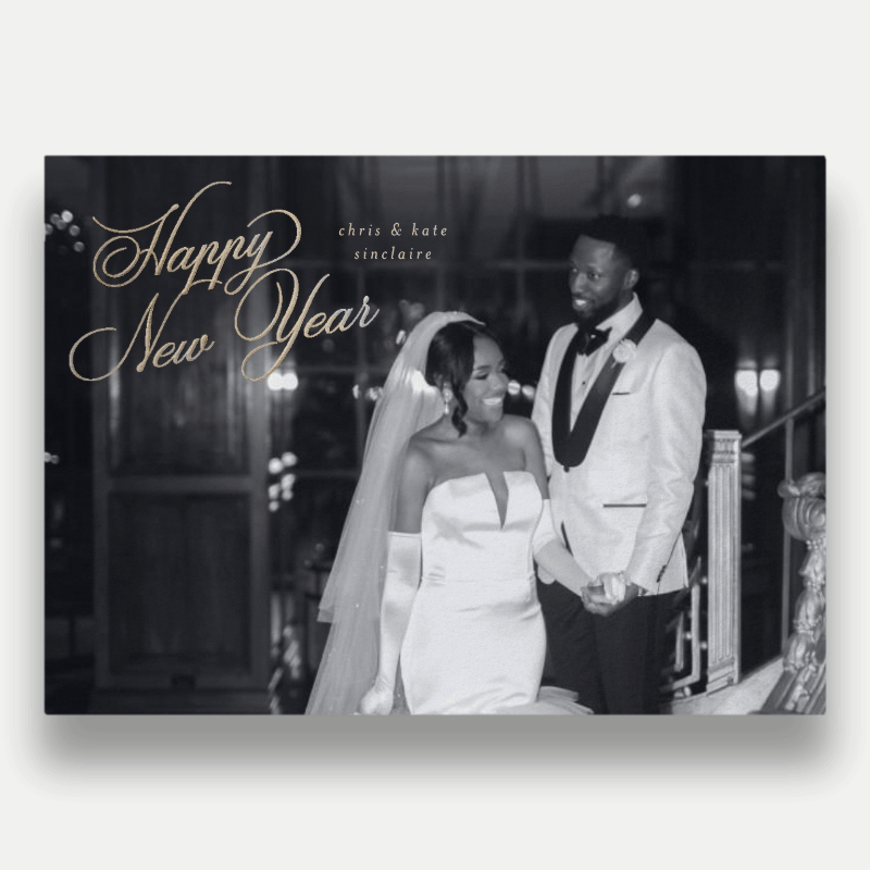 Sweeping Script Holiday Card