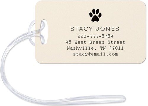 Simply Chic Grid Definition 2x4 Beige  Luggage Tag