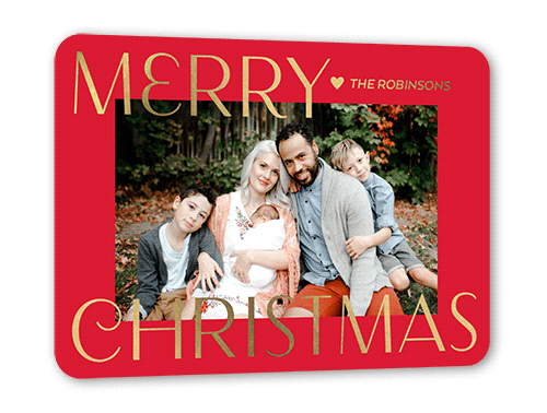 Cheerful Wholeness 5x7 Red  Holiday Card