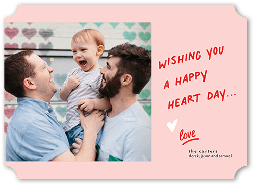 Jotted Memo 5x7 Pink  Valentine's Day Card