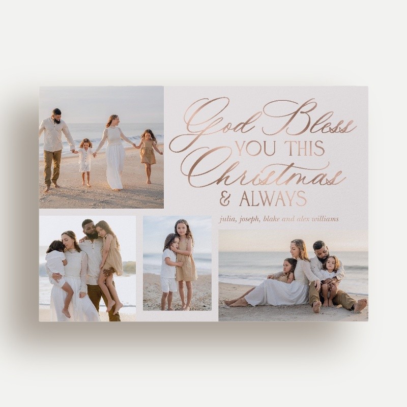 Blessed Script Religious Christmas Card