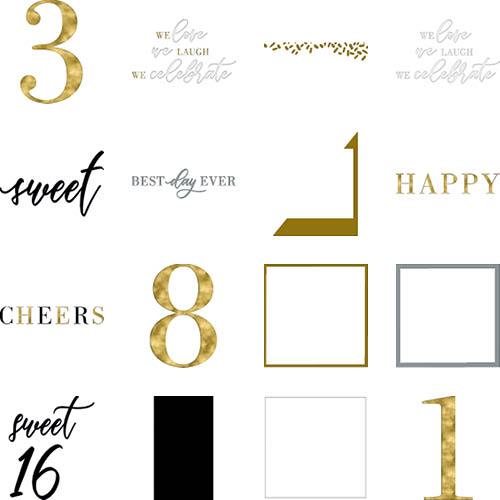 Black and White Confetti Shine 8x8 undefined  Premium Album