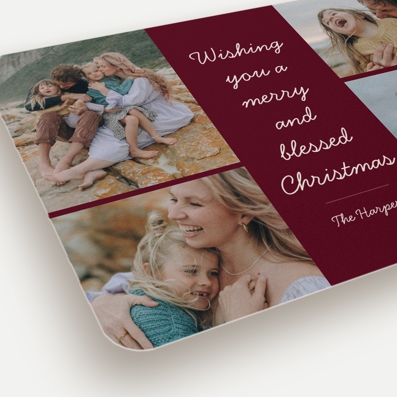 Script Wishes Grid Religious Christmas Card