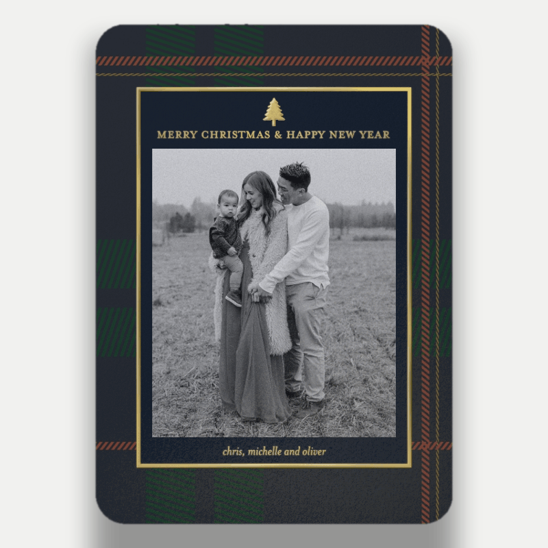 Plaid Elegant Holiday Card
