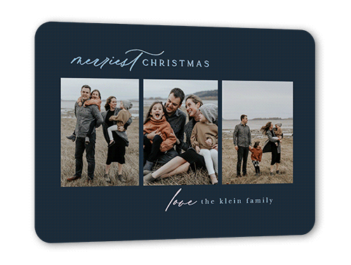 Simple Photos 5x7 Black  Holiday Card