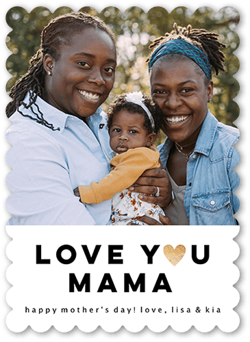 Radiant Heart 5x7 White  Mother's Day Card