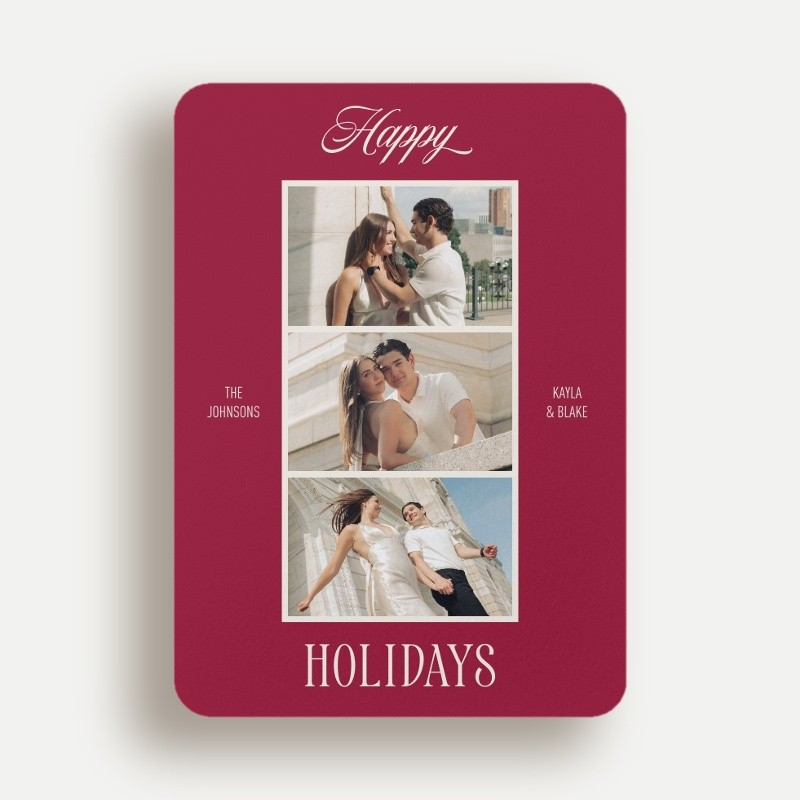 Photo Strip Trio Holiday Card