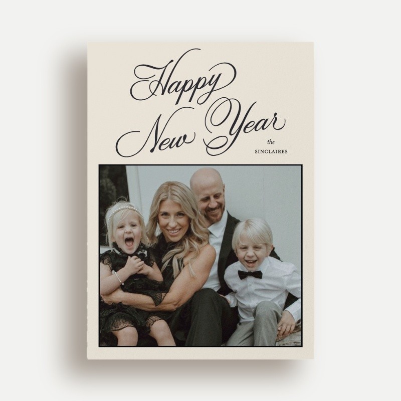 Fancy Script New Year's Card