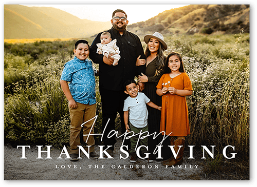 Humble Thanks 5x7 White  Thanksgiving Card