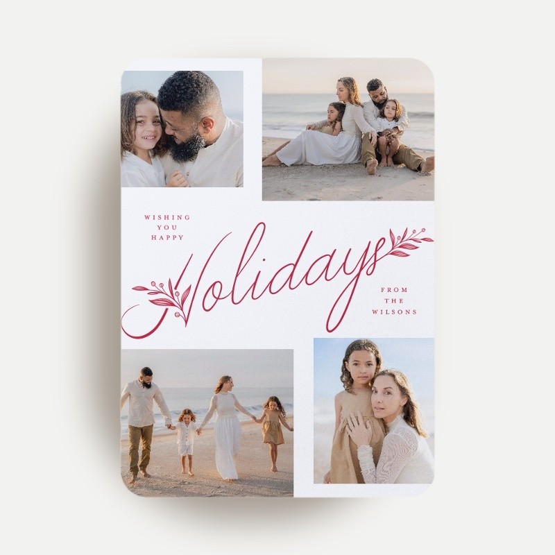 Botanical Script Holiday Card