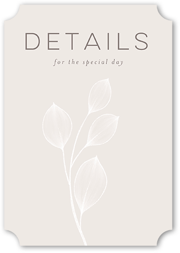 Wedding Enclosure Cards: Novel Matrimony 3.5x5 Flat Gray Signature Smooth Cardstock Ticket Shutterfly