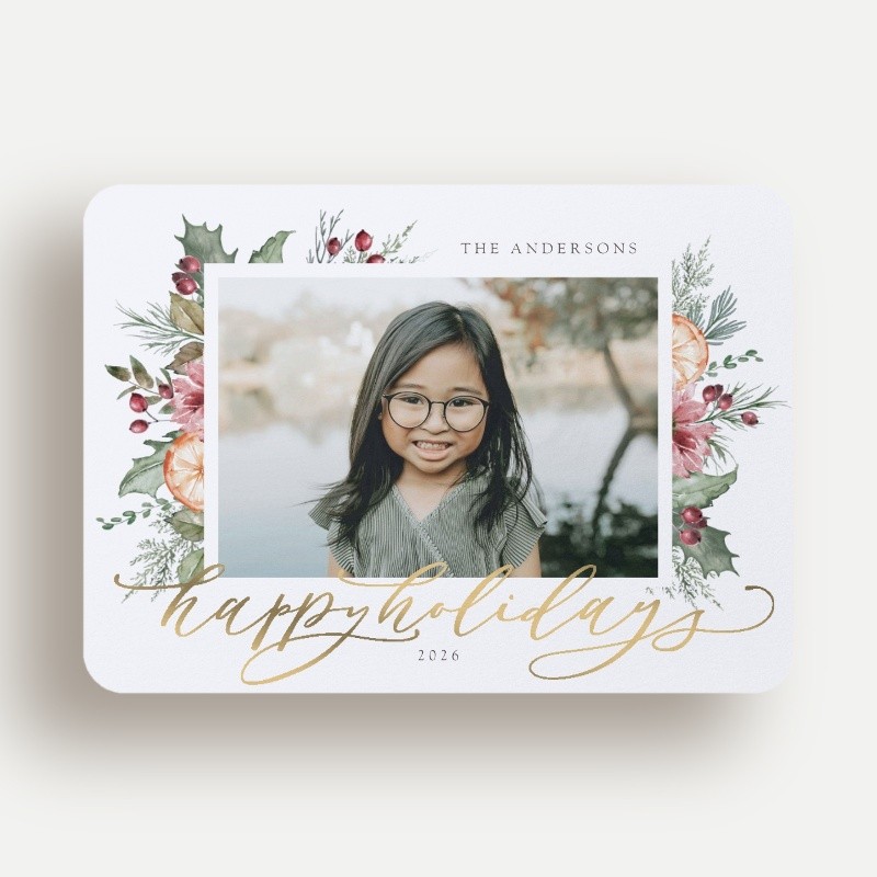 Vintage Vegetation Holiday Card