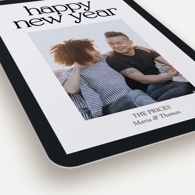 Bold Serif Frame New Year's Card