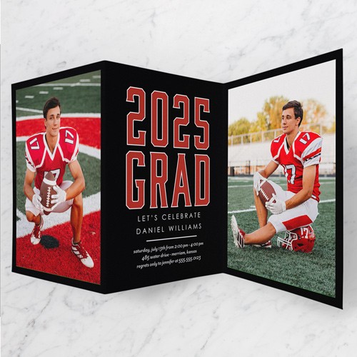 Dignified Disciple 5x7 Black  Graduation Invitation