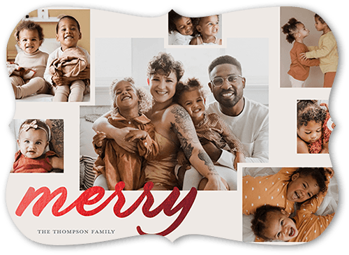 Jolly Collage 5x7 Red  Holiday Card