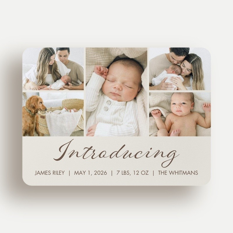 Softly Introducing Birth Announcement
