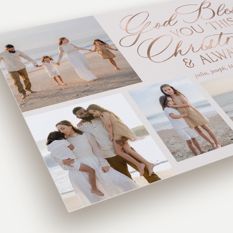 Blessed Script Religious Christmas Card