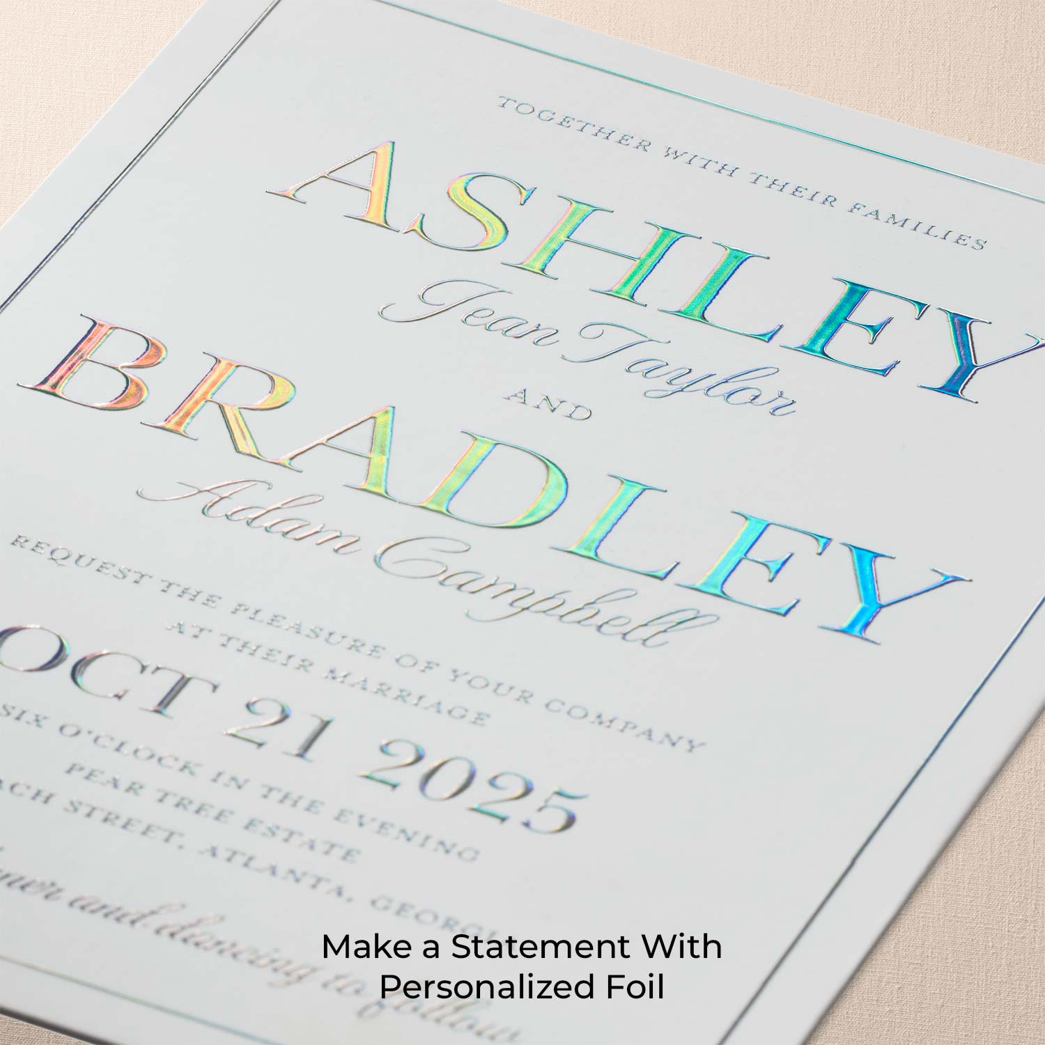 Classic Beauty 3.5x5 Beige  Wedding Response Card