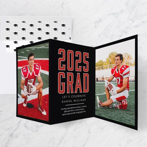 Dignified Disciple 5x7 Black  Graduation Invitation