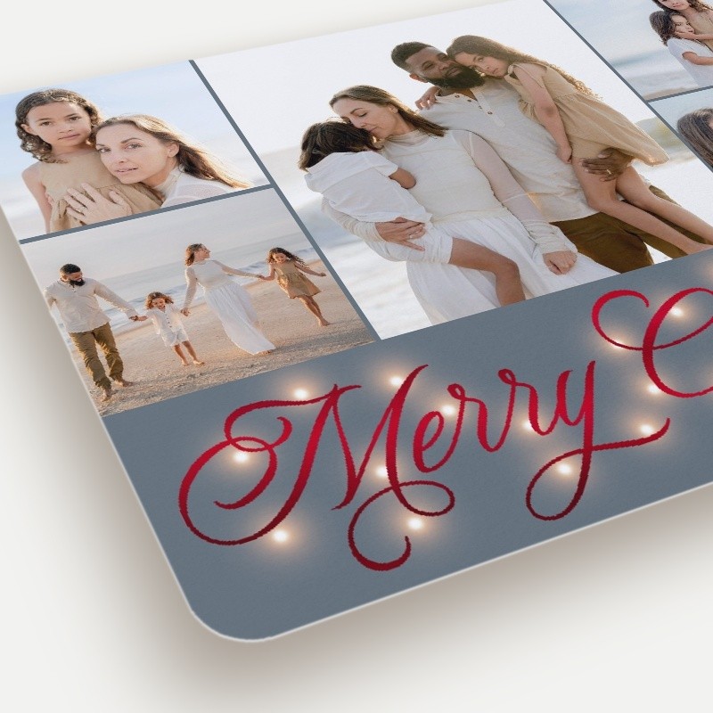 Glowing Flourish Holiday Card Glowing Flourish 6x8 Gray Holiday Card