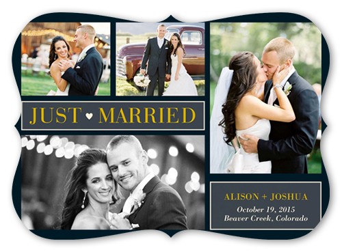 Wedding Announcements: Until Ever After Simple 5x7 Flat Black 4 Photos Signature Smooth Cardstock Bracket Shutterfly